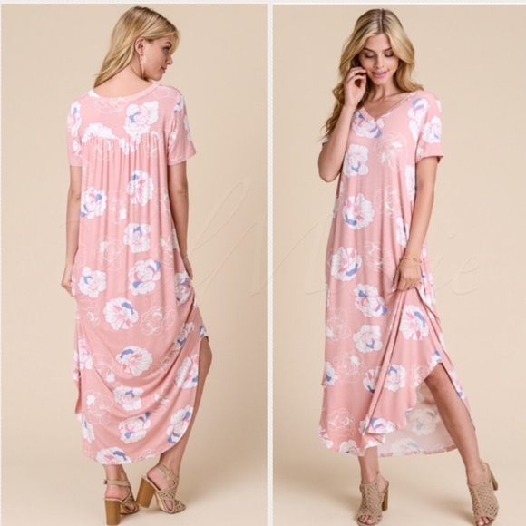 MUST GO!! NWT BRAND NEW Peach Floral Maxi Dress - MEDIUM - Picture 2 of 7